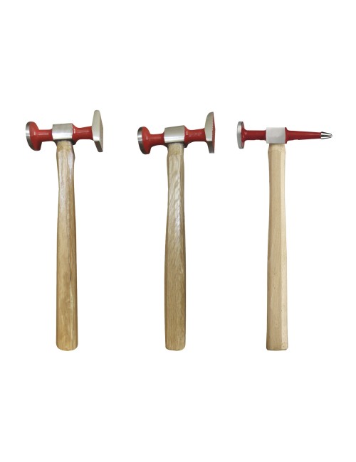 Planishing Kit For Car Body (Set Of 3 Hammers + 4 Toe Dollys)